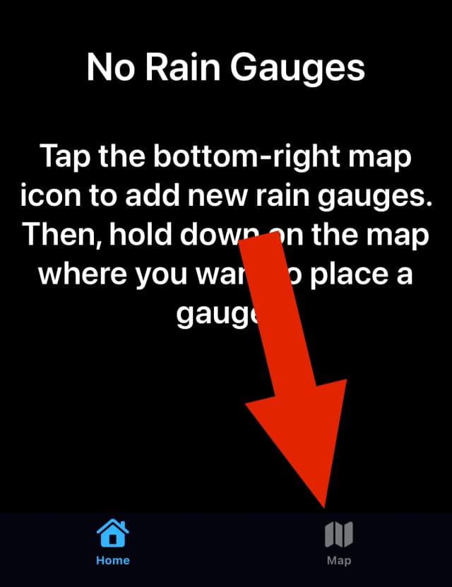 Home screen of RainDrop app